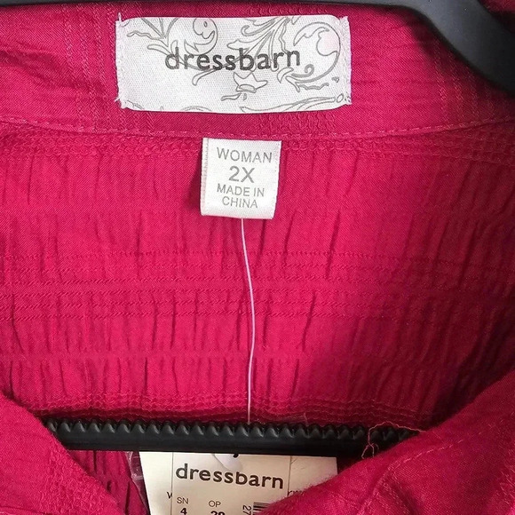 Dress barn Pink Button Down Top 2X NWT - Picture 3 of 5
